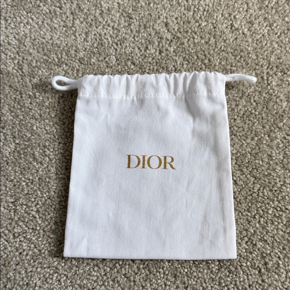 Dior White Pouch with Gold Logo